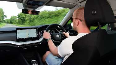 Alex Ingram driving the Skoda Octavia in the UK